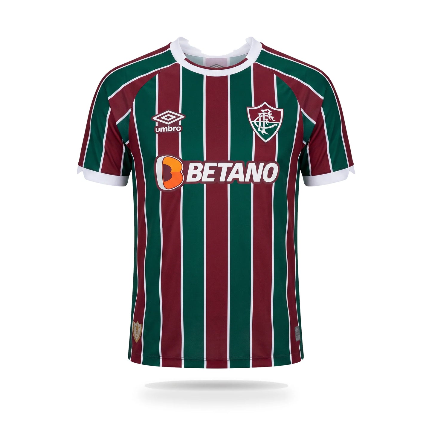Camiseta Fluminense versión jugador, tricolor granate verde y blanco, sobre fondo blanco